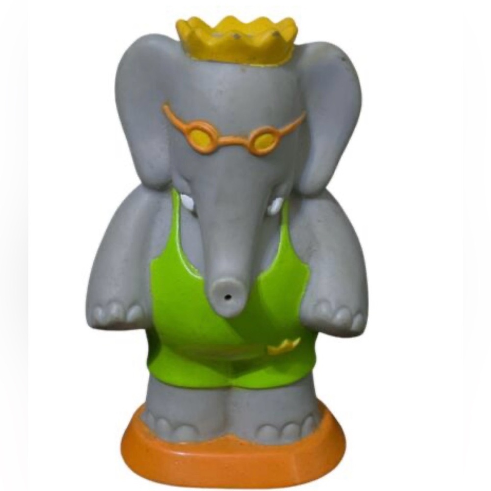 BABAR 1992 Arbys Elephant Water Squirter Bath Toy Figure 3.5” World Tour